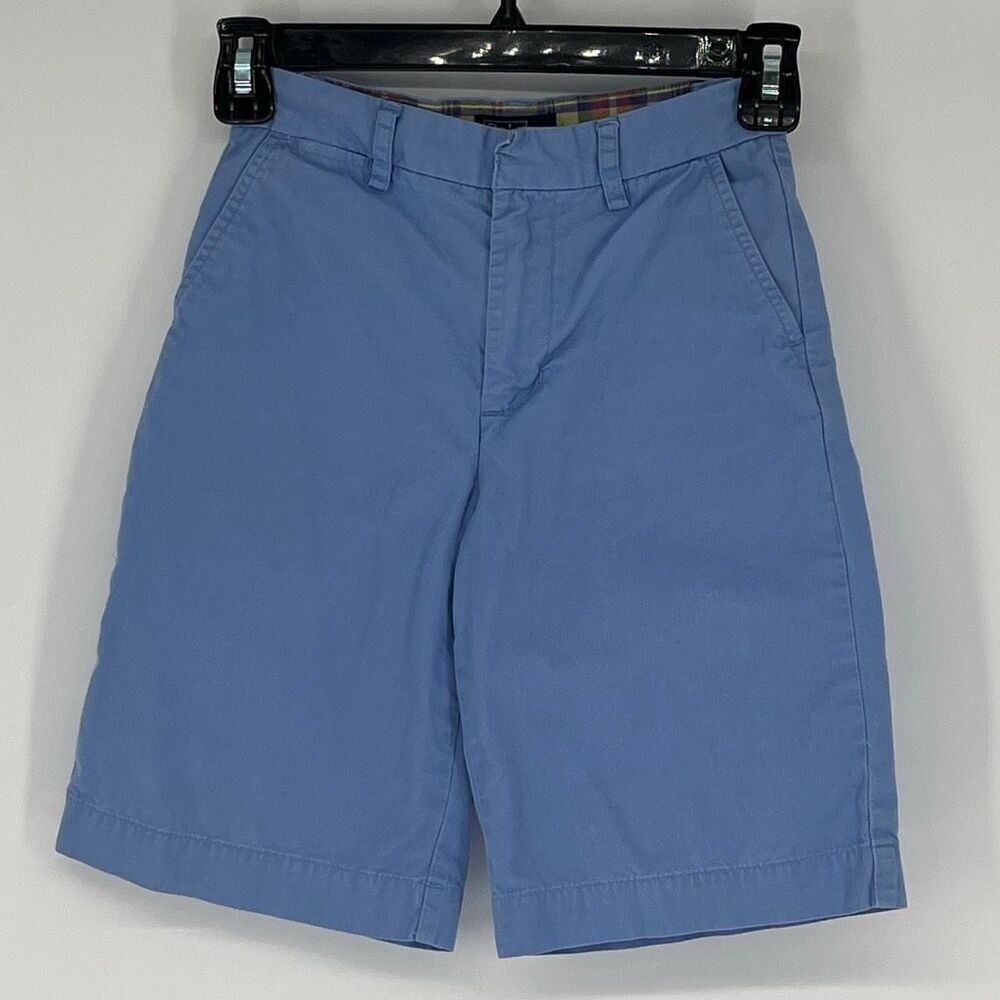POLO RALPH LAUREN Boys Shorts‎ Size 7 Blue Cotton Flat Front Chino Casual Easter